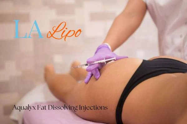Woman having fat dissolving injections Manchester on thighs
