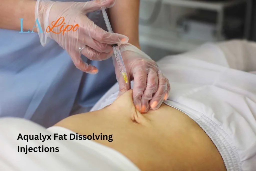 woman having fat dissolving injections Manchester in the stomach