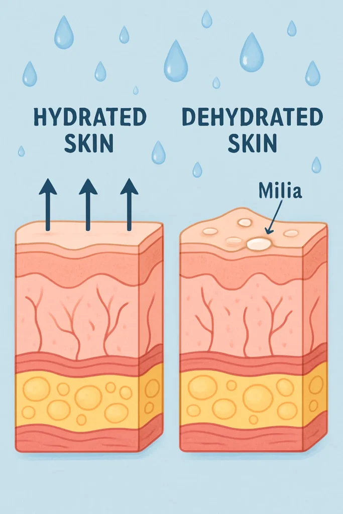 The importance of hydration and milia production Manchester
