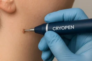 Person receiving skin tag removal Manchester